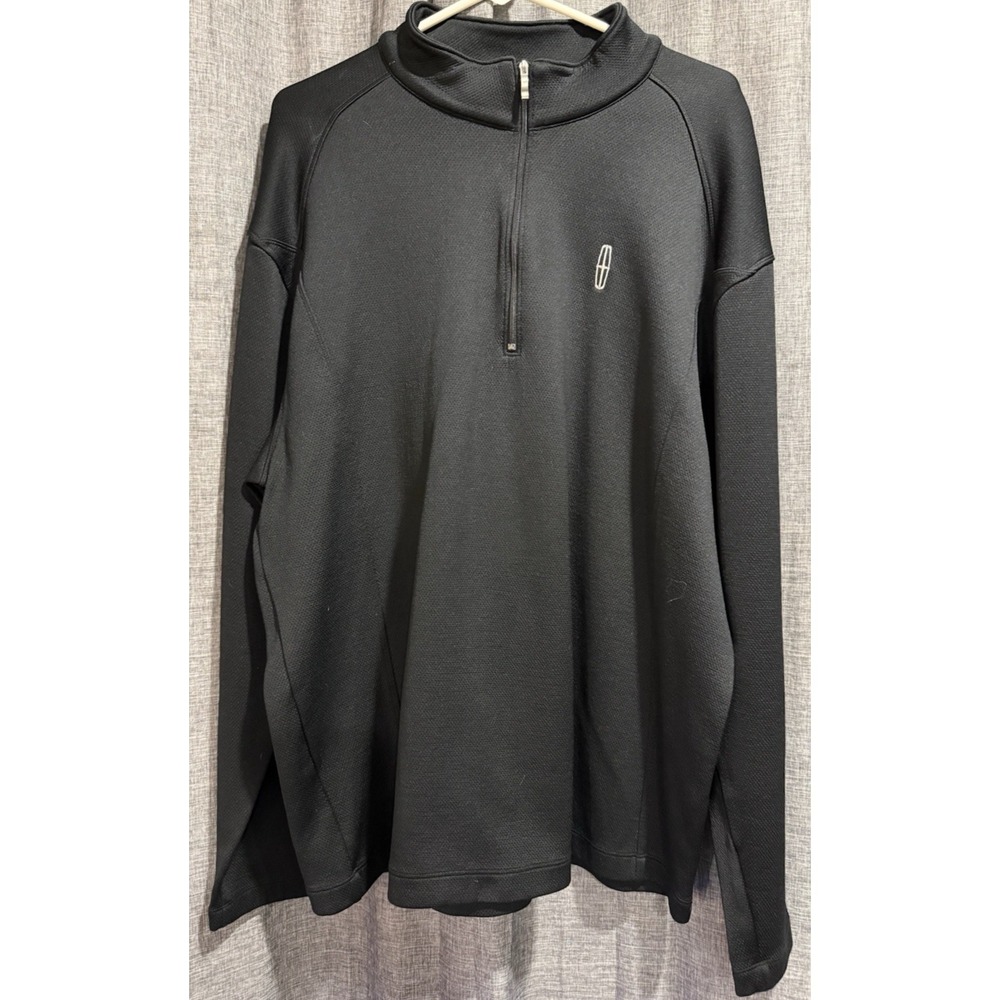 Nike Golf Mens XXL 1/4 Zip Pullover Black Long Sleeve Black w/Lincoln Logo